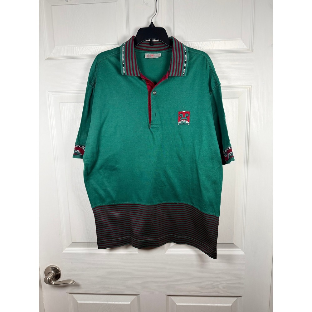 Vintage Made in Greece Polo Shirt Mens XL Embroidered